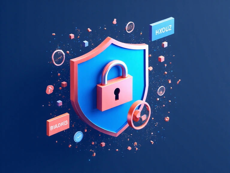 Ilustración de seguridad de datos con un candado y datos flotantes